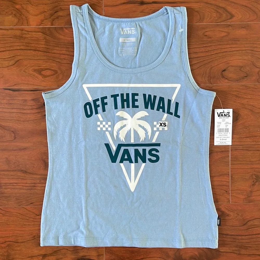 COPY - NWT Vans Off The Wall Blue and White Tank Top Muscle Tee Shirt - Picture 1 of 6